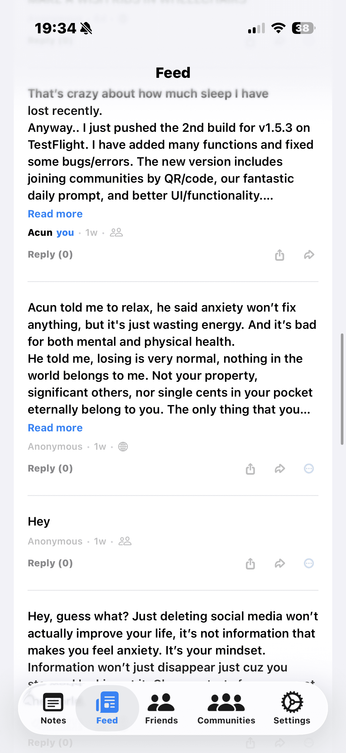 Feed screenshot in LOT